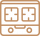 Simple brown line drawing of a gas stove with two burners and two control knobs.
